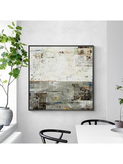 John Lewis Valeria Mravyan 'GreyZone II' Framed Canvas Print, 104 x 104cm, Grey - view 2, Grey