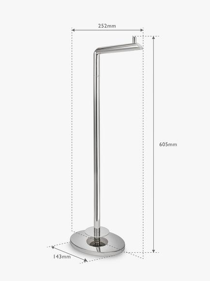 Robert Welch Oblique Floor-Standing Stainless Steel Toilet Roll Butler/Holder - view 2, Silver