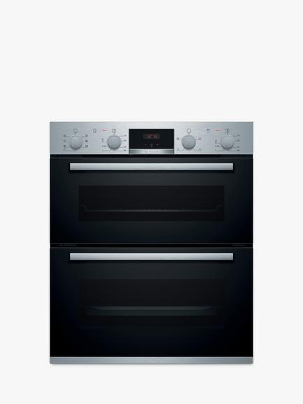 Bosch Series 4 Built Under Electric Double Oven, NBS533BS0B, NBS533BB0B, Stainless Steel