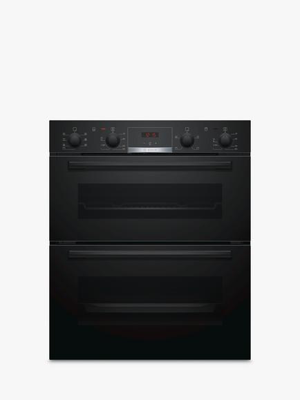 Bosch Series 4 Built Under Electric Double Oven, NBS533BS0B, NBS533BB0B, Black