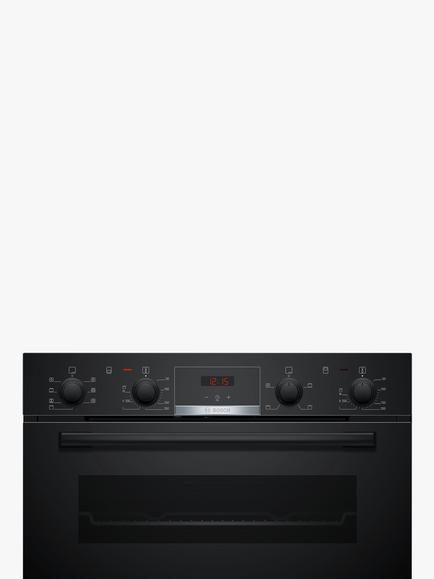 Bosch Series 4 Built Under Electric Double Oven, NBS533BS0B, NBS533BB0B - view 2, Black