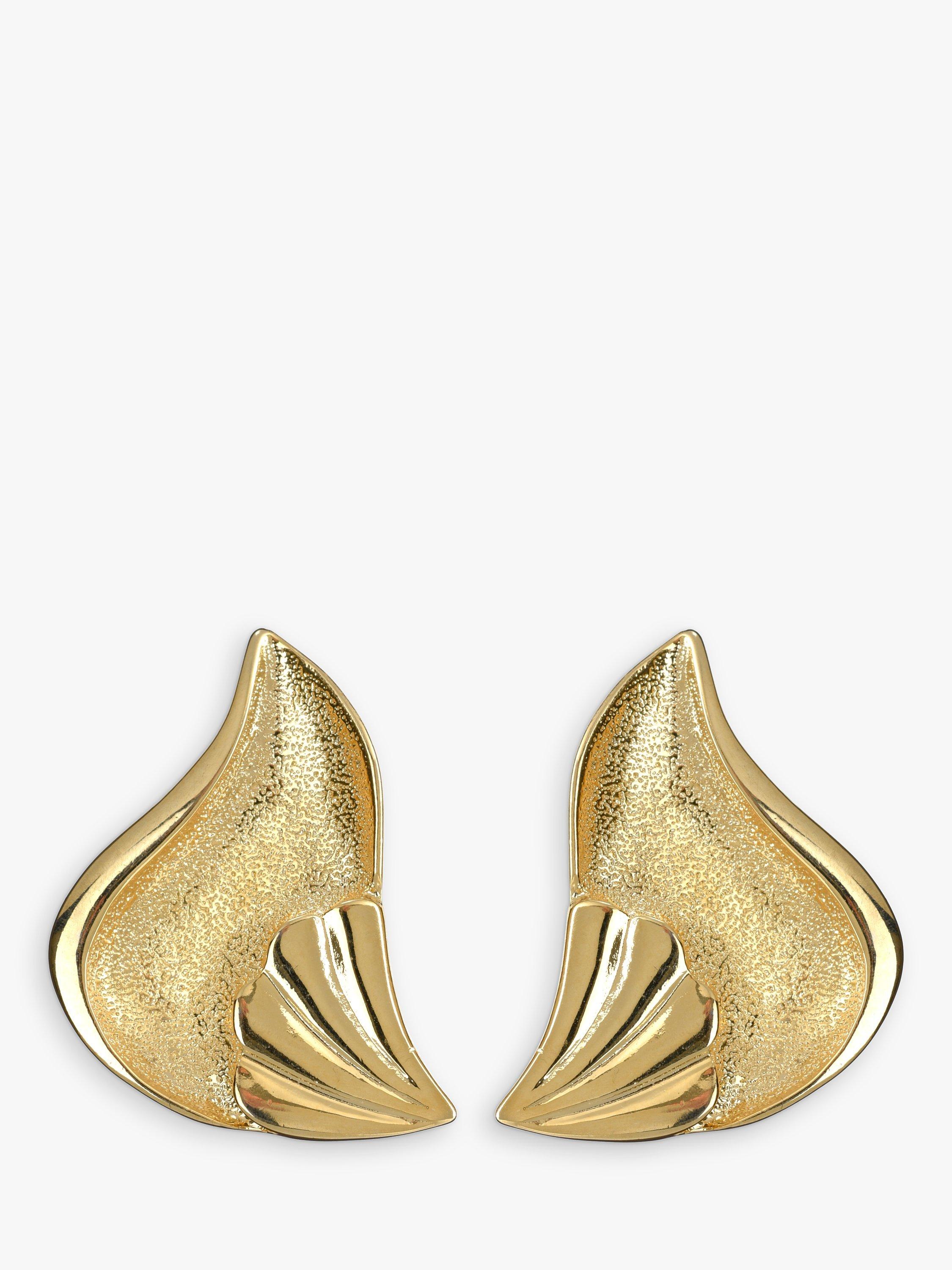 Product image 1 of 2, which shows Eclectica Pre-Loved Ear Lobe Cover Clip-On Earrings, Dated Circa 1980s