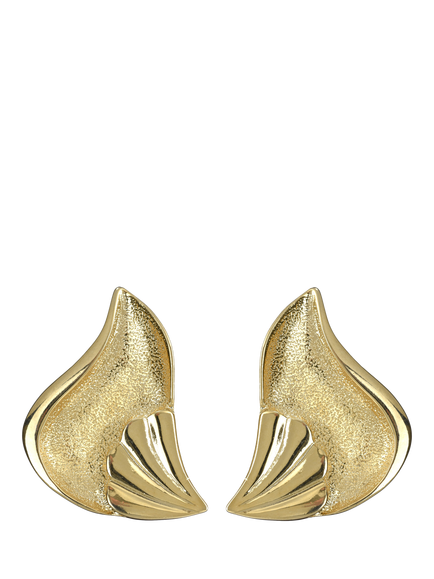 Eclectica Pre-Loved Ear Lobe Cover Clip-On Earrings, Dated Circa 1980s, Gold