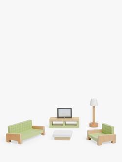 John Lewis Odney Wooden Doll's House Kids' Living Room Furniture Set, Multi