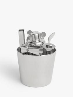 John Lewis Stainless Steel Cocktail Bar Set, 7 Piece, Silver