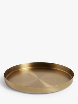 John Lewis Stainless Steel Round Bar Tray, Gold, Gold