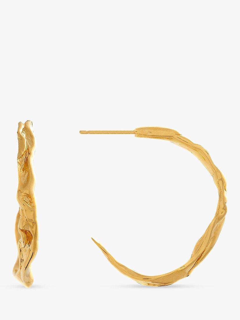 Product image 1 of 2, which shows Deborah Blyth Wave Demi Hoop Earrings, Gold