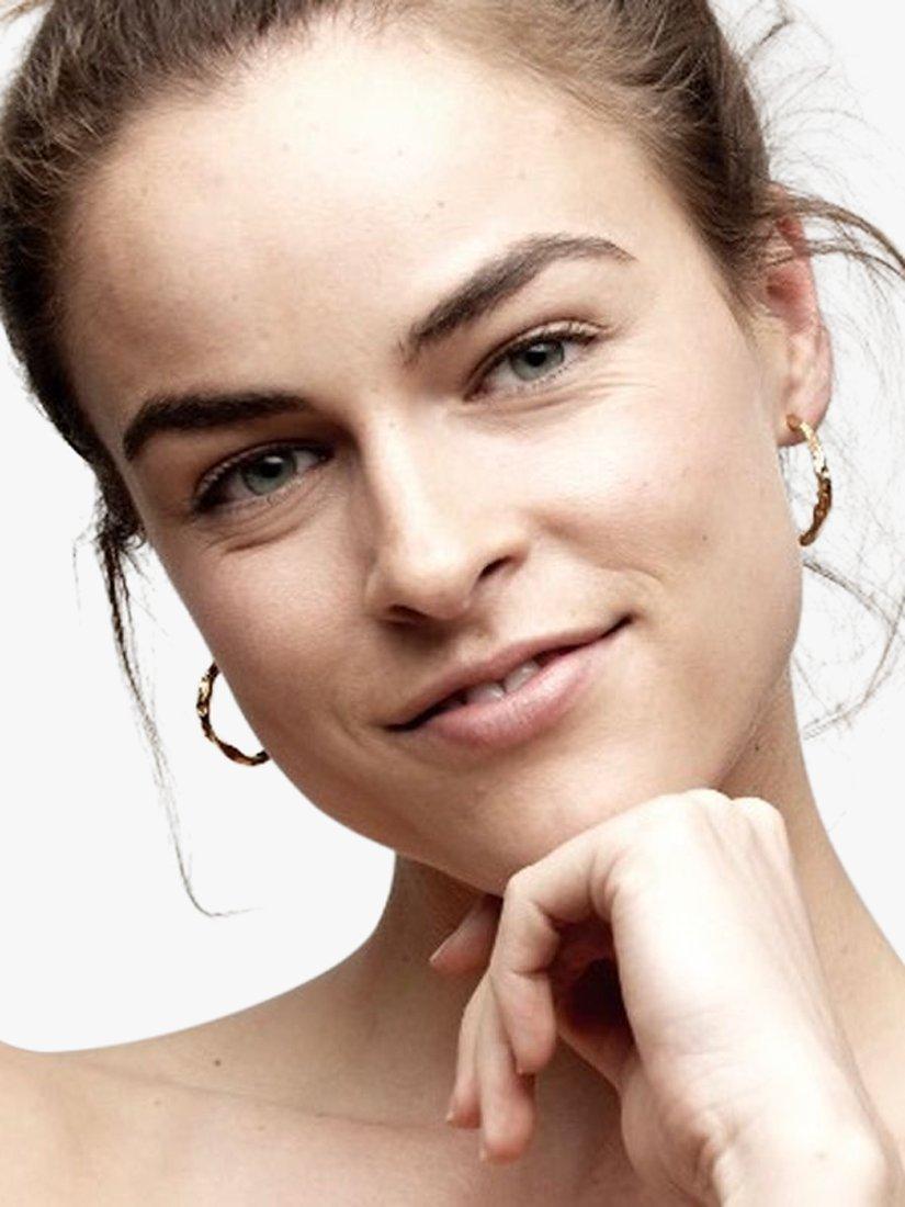 Product image 2 of 2, which shows Deborah Blyth Wave Demi Hoop Earrings, Gold