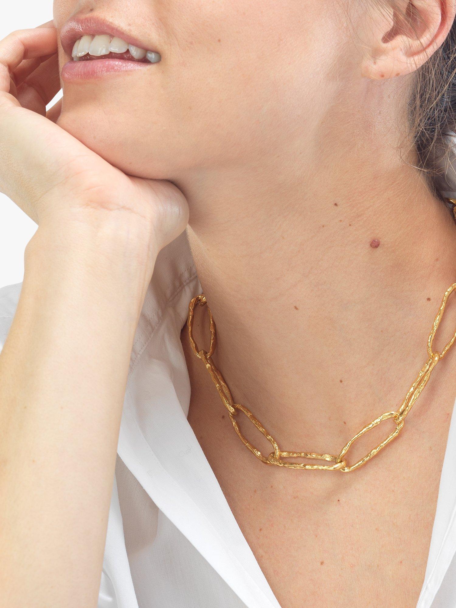 Product image 2 of 2, which shows Deborah Blyth Oval Textured Necklace, Gold