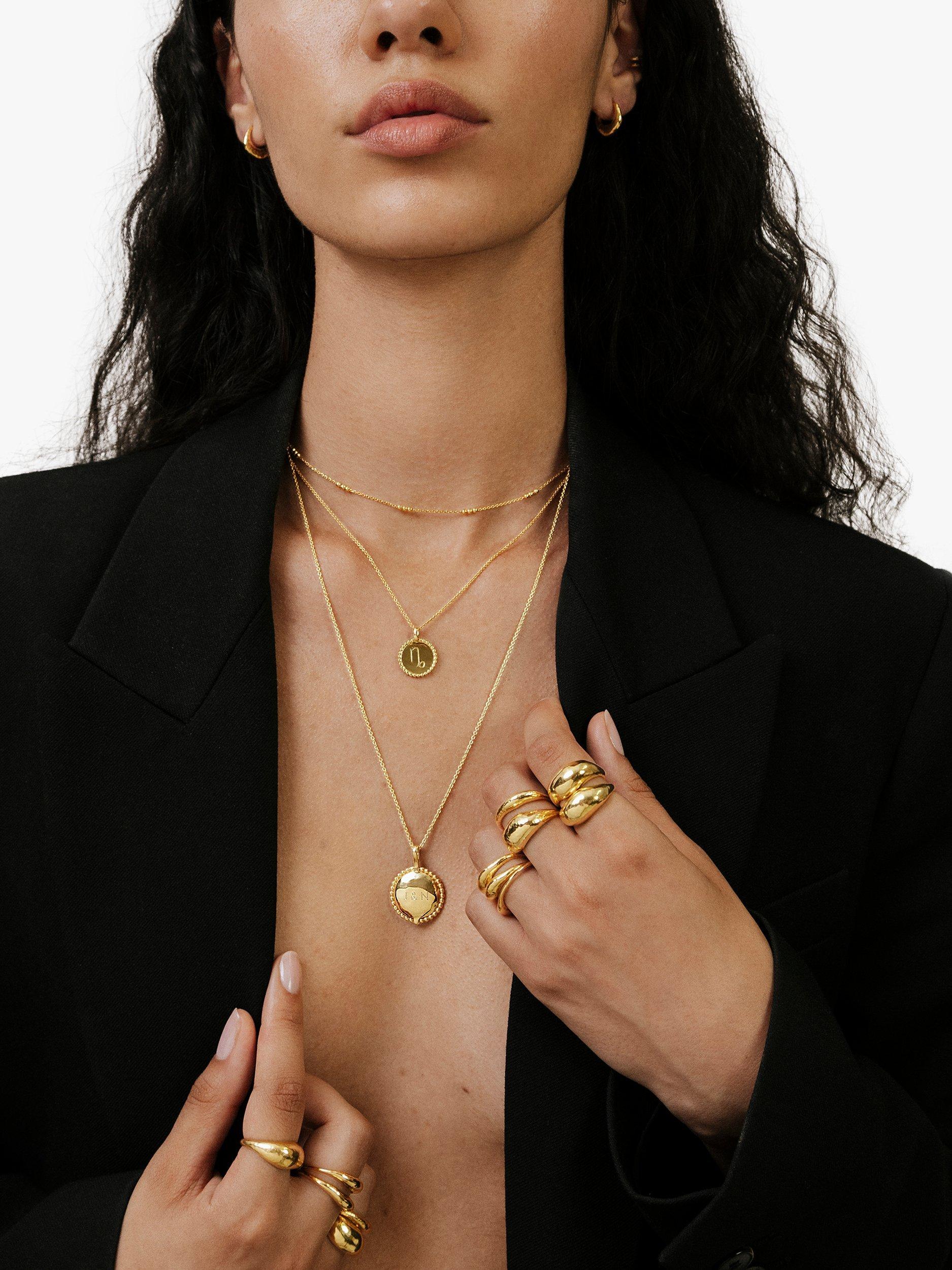 Product image 6 of 7, which shows Monica Vinader Curb Chain Locket Necklace, Gold