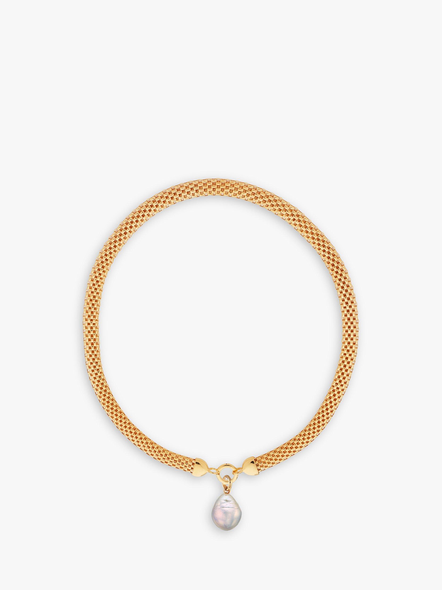 Product image 1 of 3, which shows Monica Vinader Pearl Heirloom Necklace, Gold