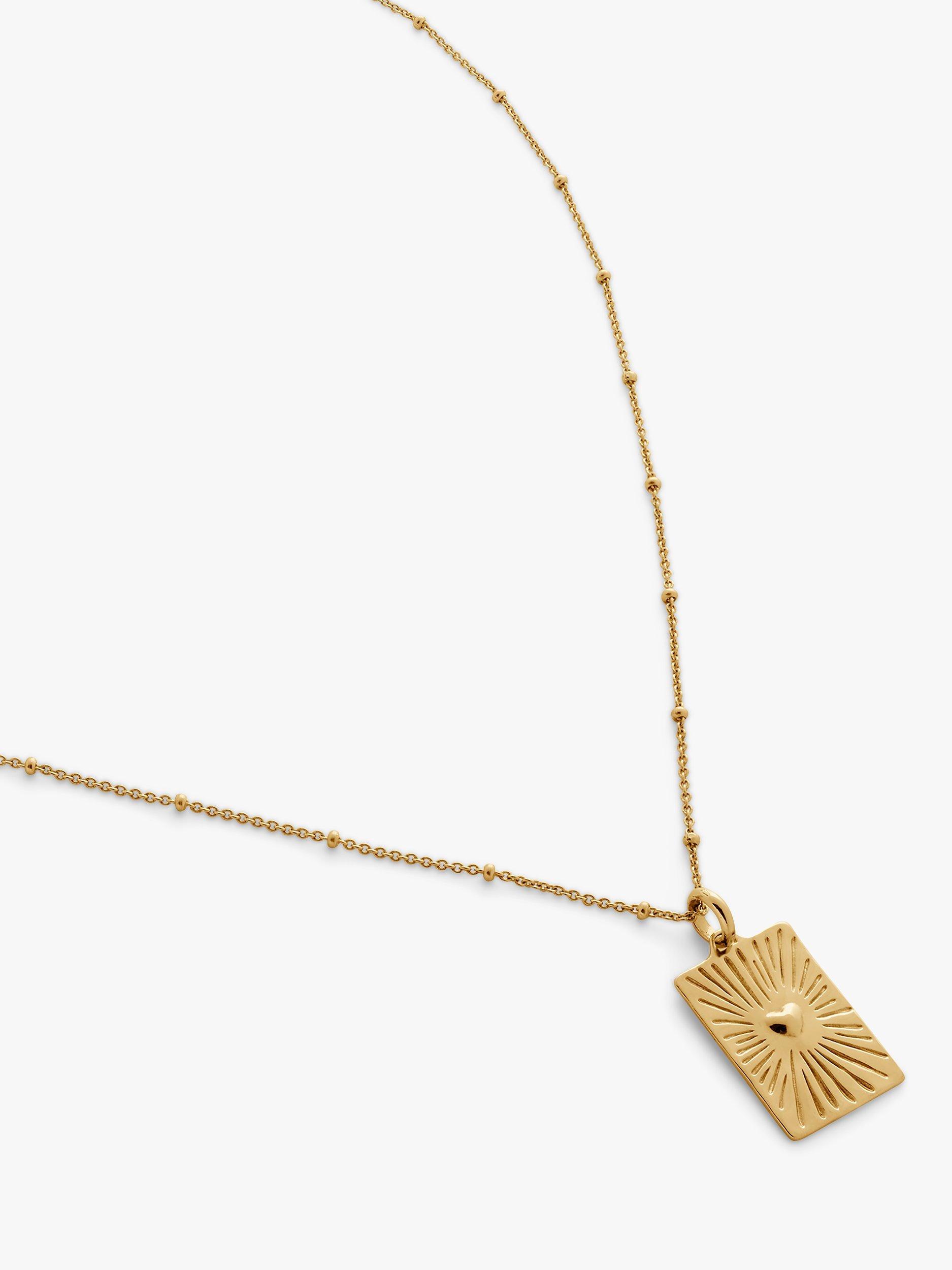 Product image 1 of 4, which shows Monica Vinader Talisman Heart Pendant Necklace, Gold