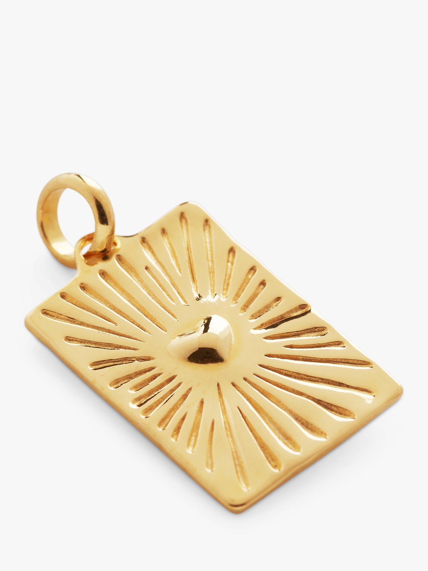 Product image 3 of 4, which shows Monica Vinader Talisman Heart Pendant Necklace, Gold