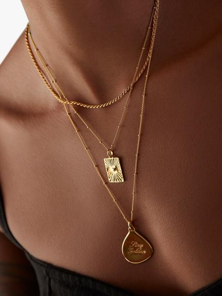 Monica Vinader Talisman Heart Pendant Necklace - view 2, Gold
