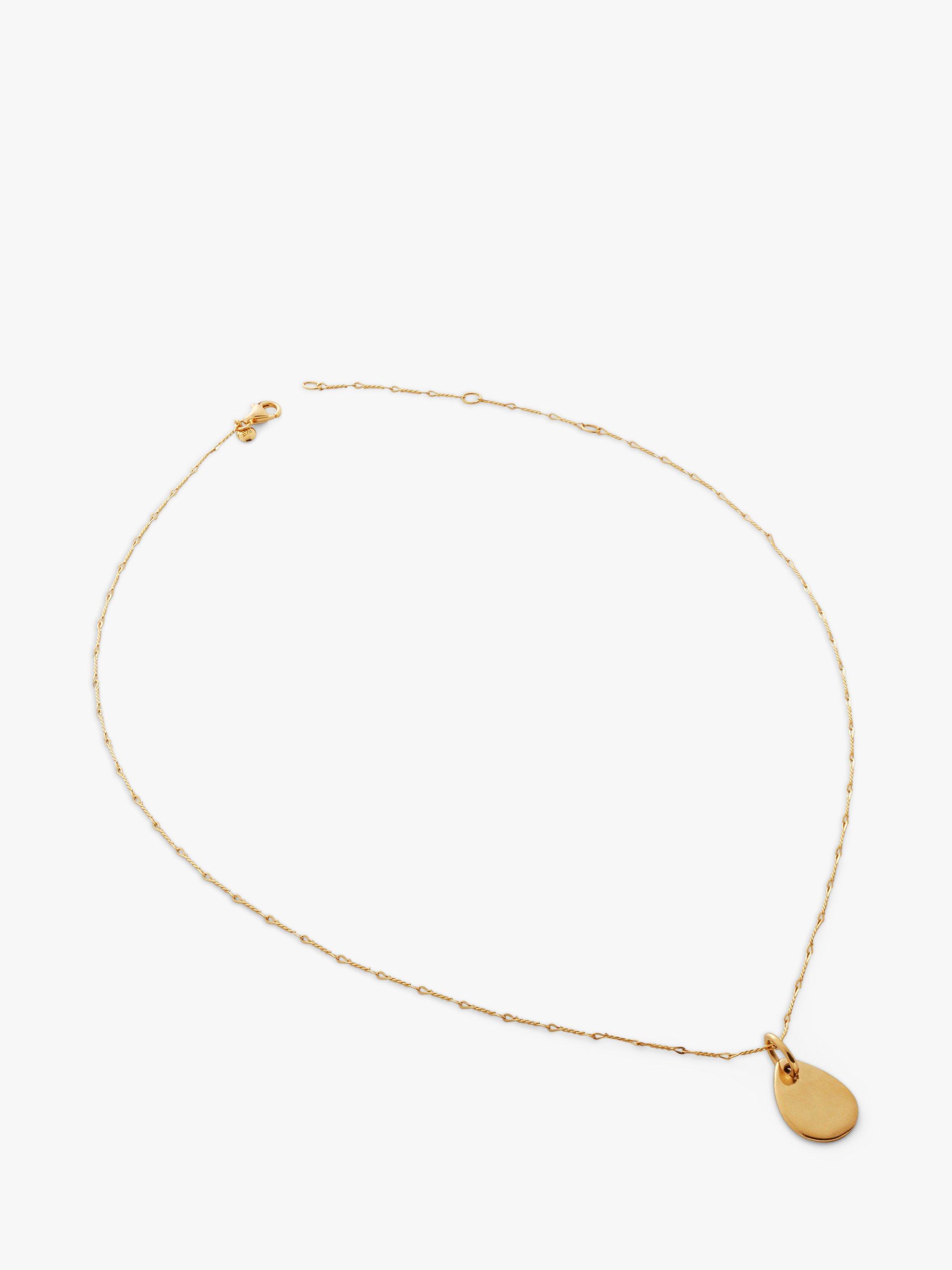 Product image 1 of 4, which shows Monica Vinader Mini Petal Fine Necklace, Gold