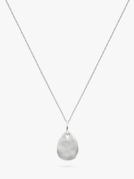 Monica Vinader Ziggy Mini Petal Pendant Necklace, Silver, Silver