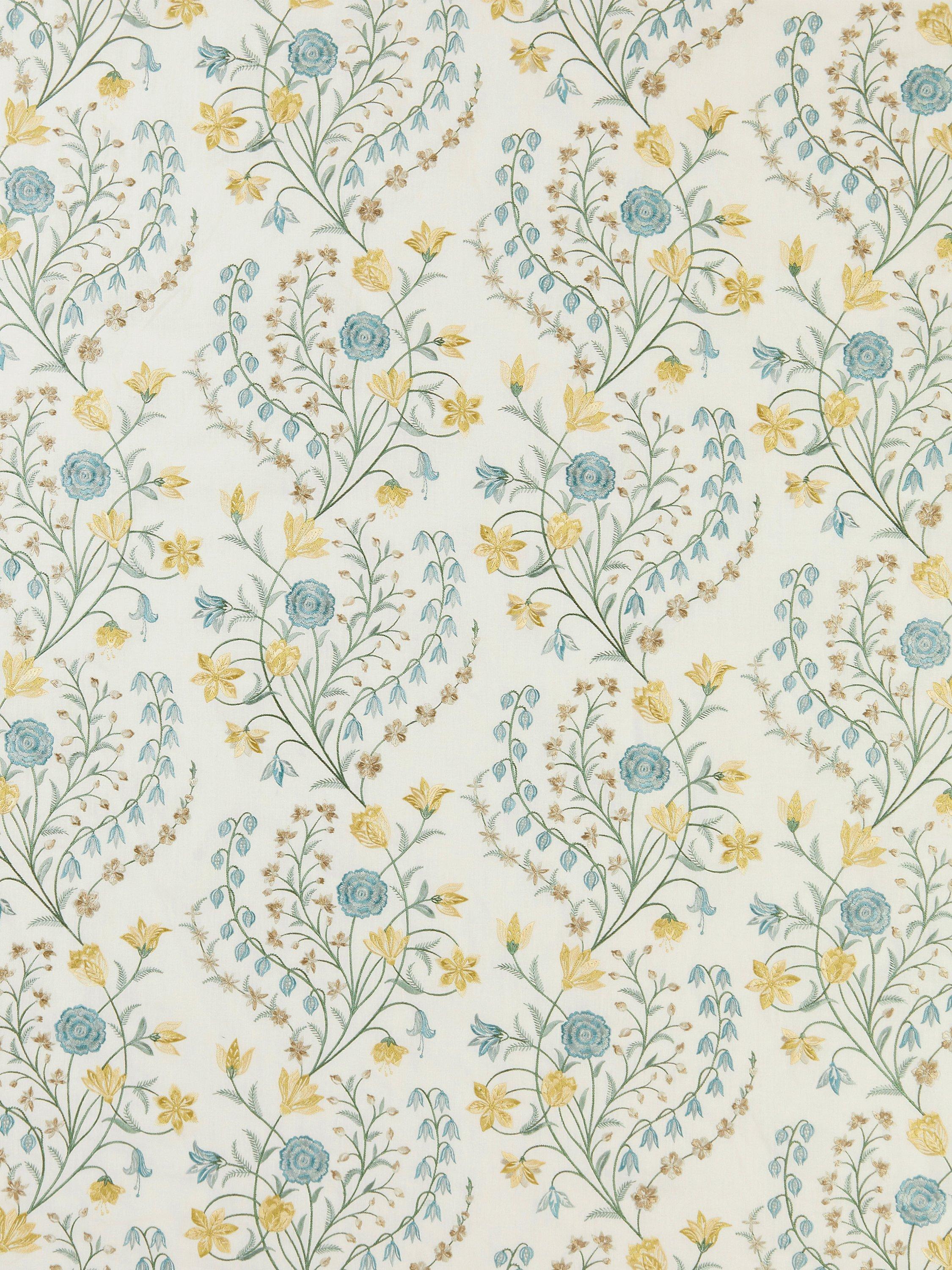 Nina Campbell Madeleine Furnishing Fabric, Aqua/Yellow