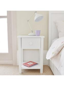 Great Little Trading Co Lulworth Bedside Table, White, White