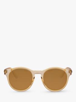 Le Specs L5000173 Hey Macarena Polarised Round Sunglasses, Clear Brown/Tan - view 2, Clear Brown/Tan