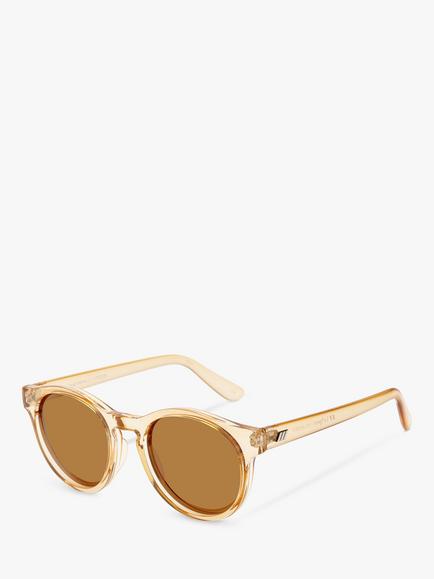 Le Specs L5000173 Hey Macarena Polarised Round Sunglasses, Clear Brown/Tan, Clear Brown/Tan
