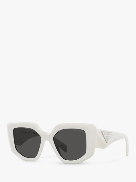 Prada PR14ZS Women's Irregular Sunglasses, Talc, Talc