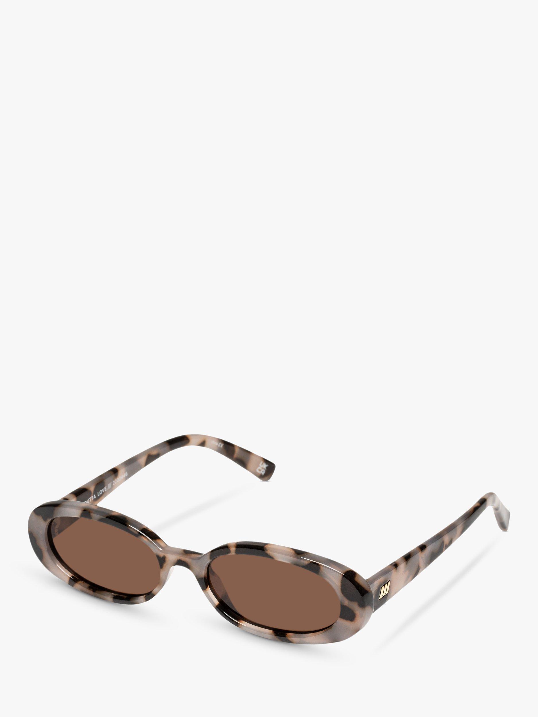 Product image 1 of 2, which shows Le Specs L5000176 Women's Outta Love Oval Sunglasses, Tortoise/Brown