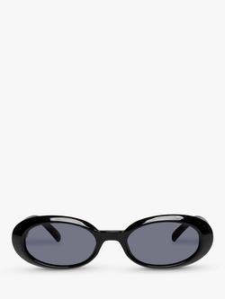 Le Specs L5000187 Women's Work It Oval Sunglasses, Black/Grey - view 2, Black/Grey