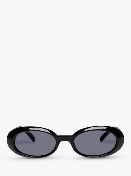 Le Specs L5000187 Women's Work It Oval Sunglasses, Black/Grey - view 2, Black/Grey