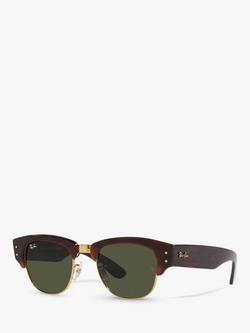 Ray-Ban RB0316S Men's Mega Clubmaster Oval Sunglasses, Mock Tortoise/Gold, Mock Tortoise/Gold