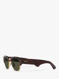 Ray-Ban RB0316S Men's Mega Clubmaster Oval Sunglasses, Mock Tortoise/Gold