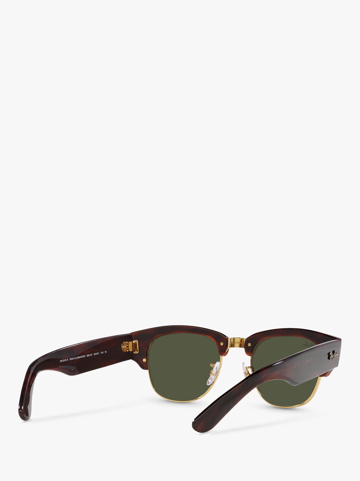 Product image 8 of 11, which shows Ray-Ban RB0316S Men's Mega Clubmaster Oval Sunglasses, Mock Tortoise/Gold