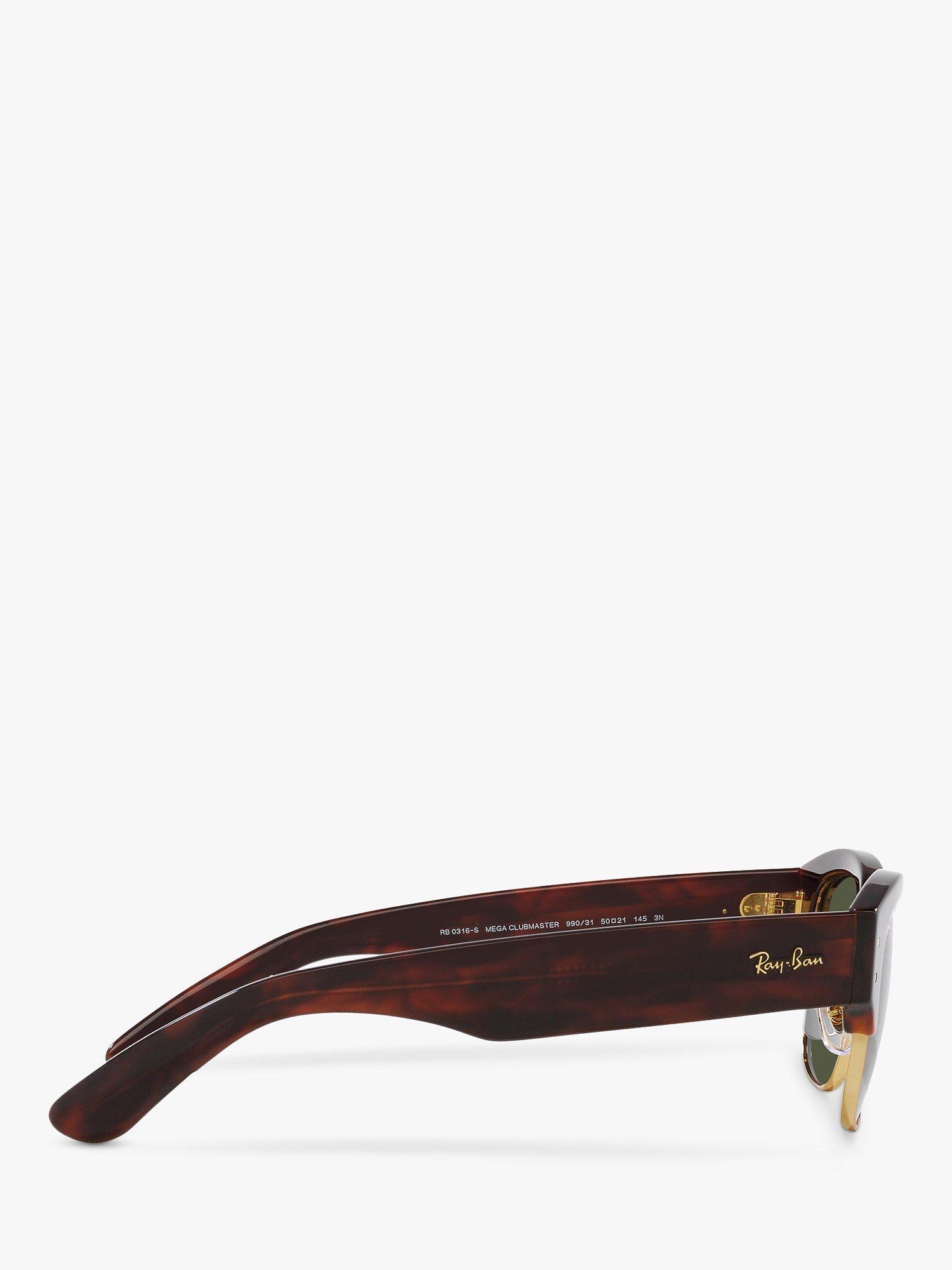 Product image 10 of 11, which shows Ray-Ban RB0316S Men's Mega Clubmaster Oval Sunglasses, Mock Tortoise/Gold