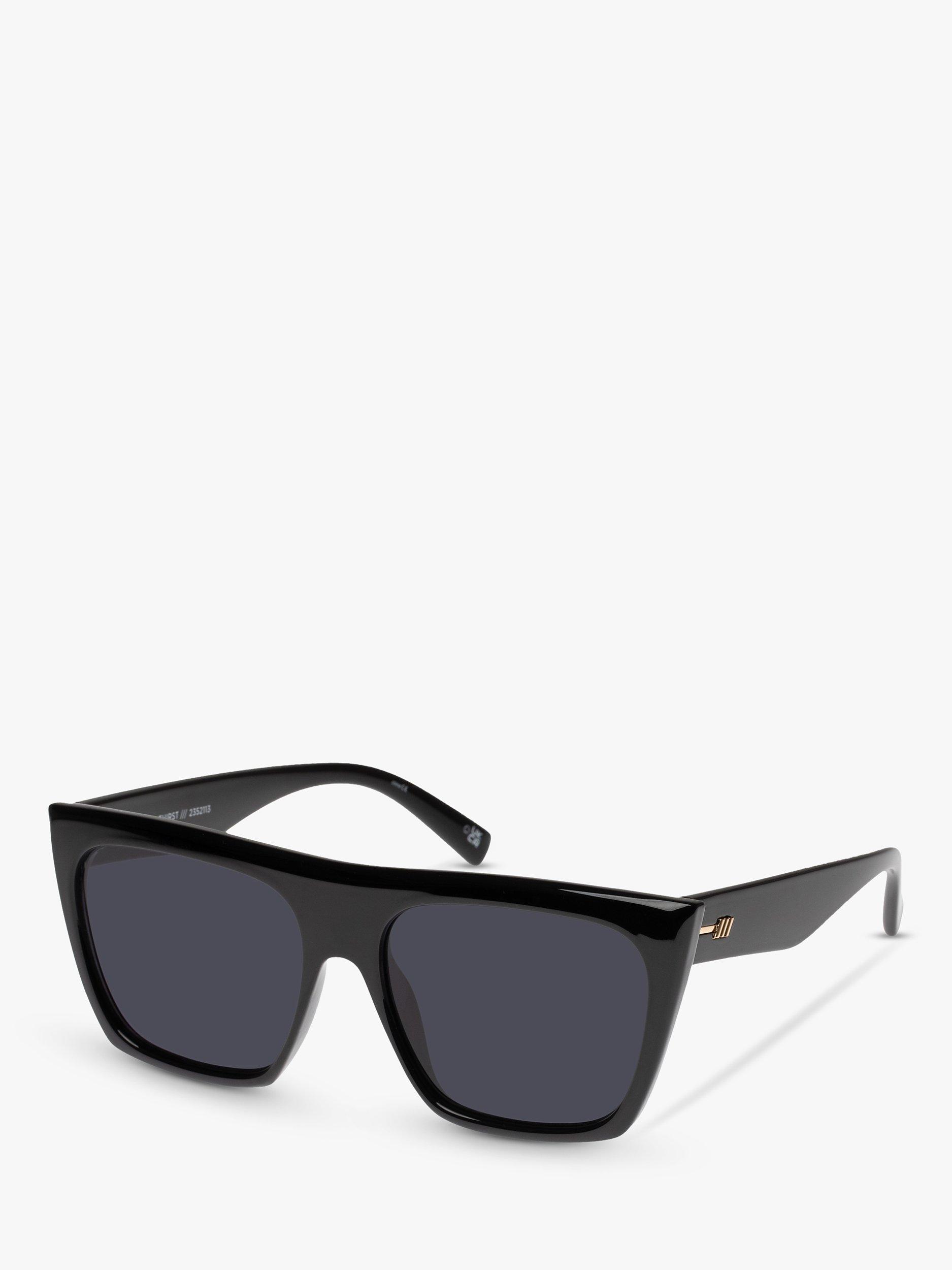 Product image 1 of 2, which shows Le Specs L5000185 Women's The Thirst D-Frame Sunglasses, Black/Grey