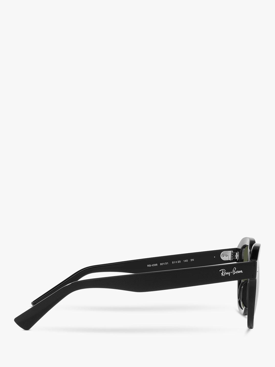 Product image 10 of 11, which shows Ray-Ban RB4398 Unisex Square Sunglasses, Black/Green
