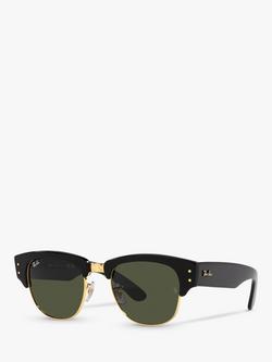 Ray-Ban RB0316S Unisex Mega Clubmaster Cat's Eye Sunglasses, Black/Gold, Black/Gold