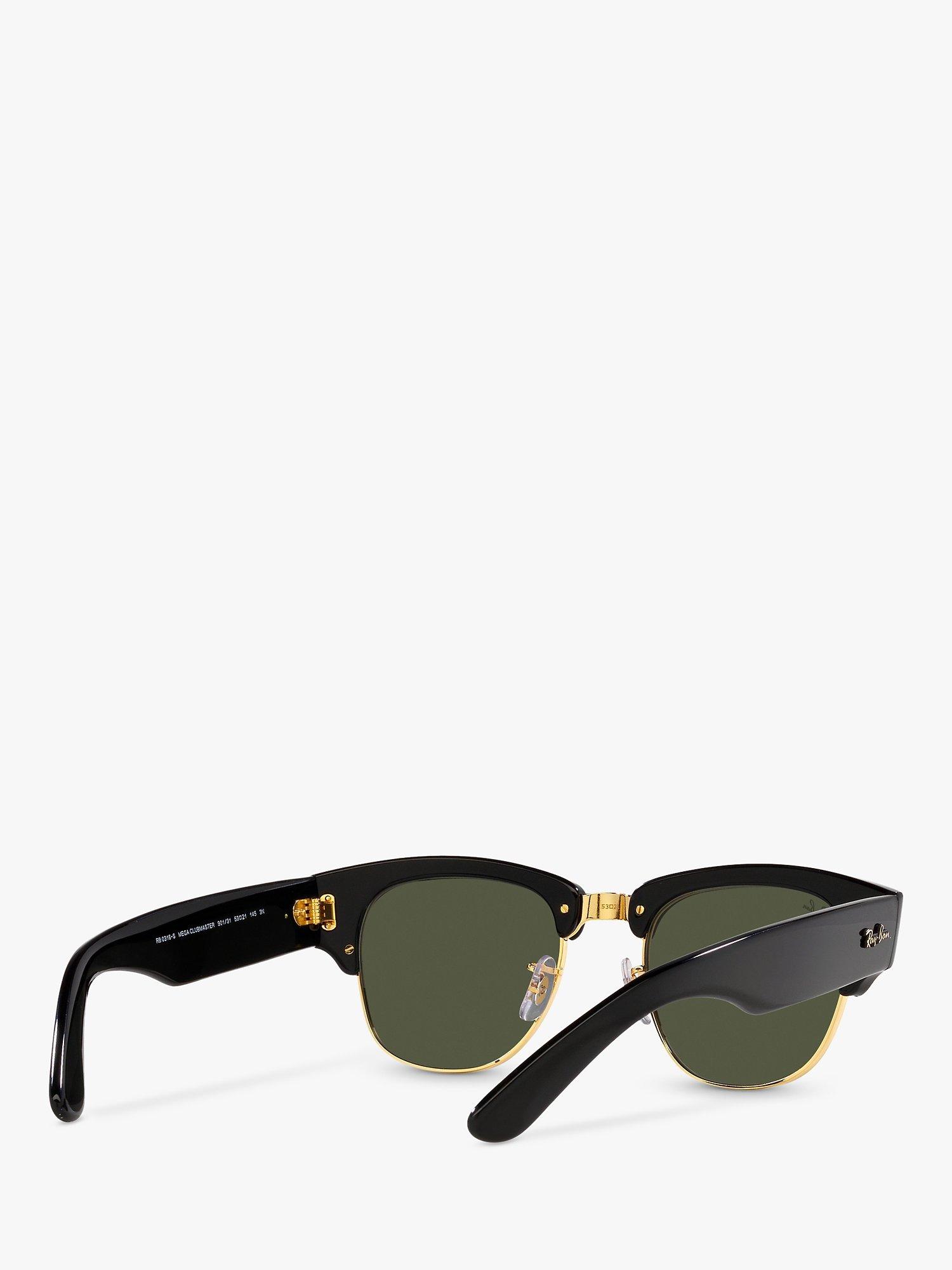 Product image 8 of 11, which shows Ray-Ban RB0316S Unisex Mega Clubmaster Cat's Eye Sunglasses, Black/Gold