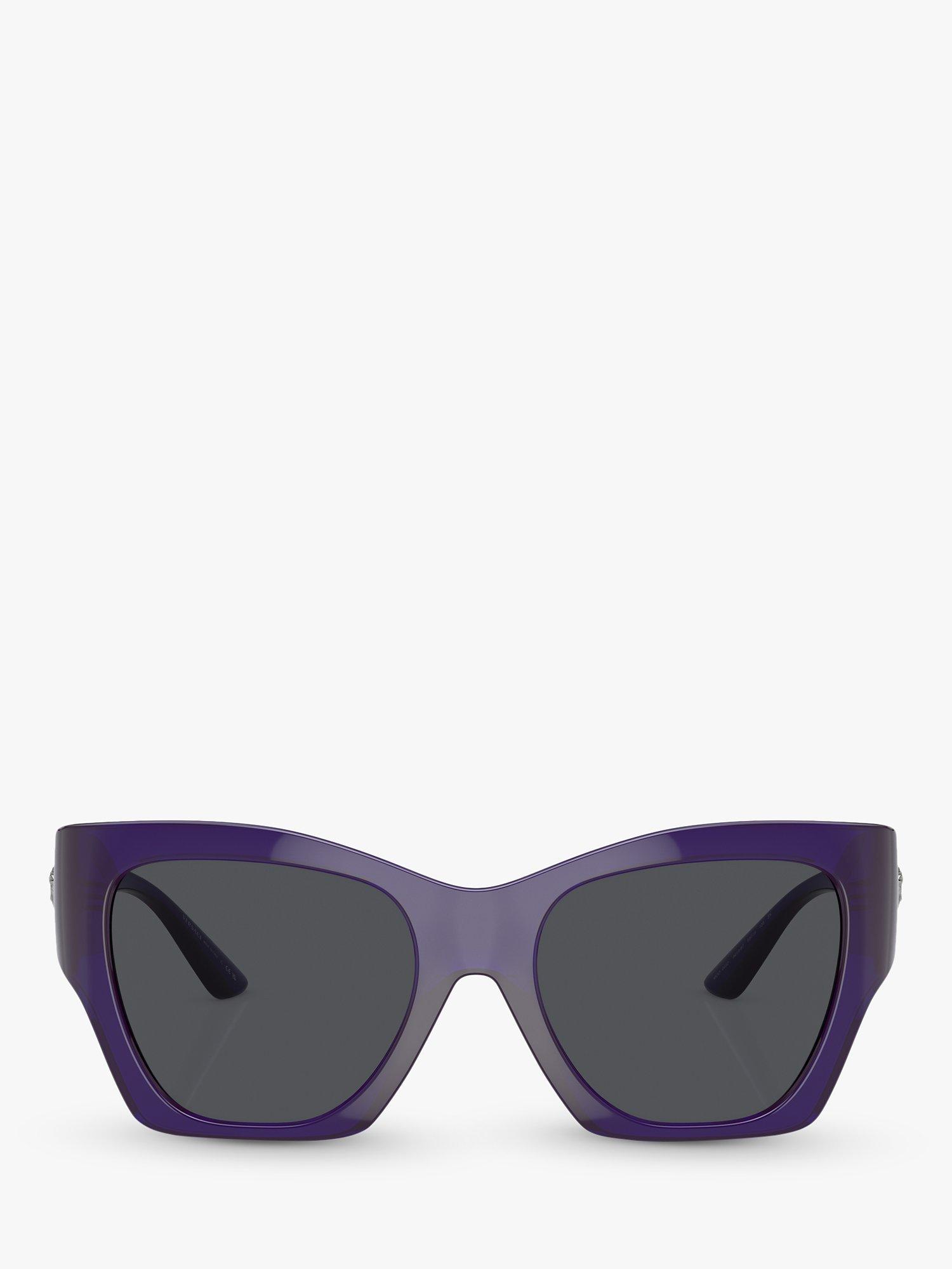 Product image 2 of 5, which shows Versace VE4452 Women's Irregular Sunglasses, Transparent Purple