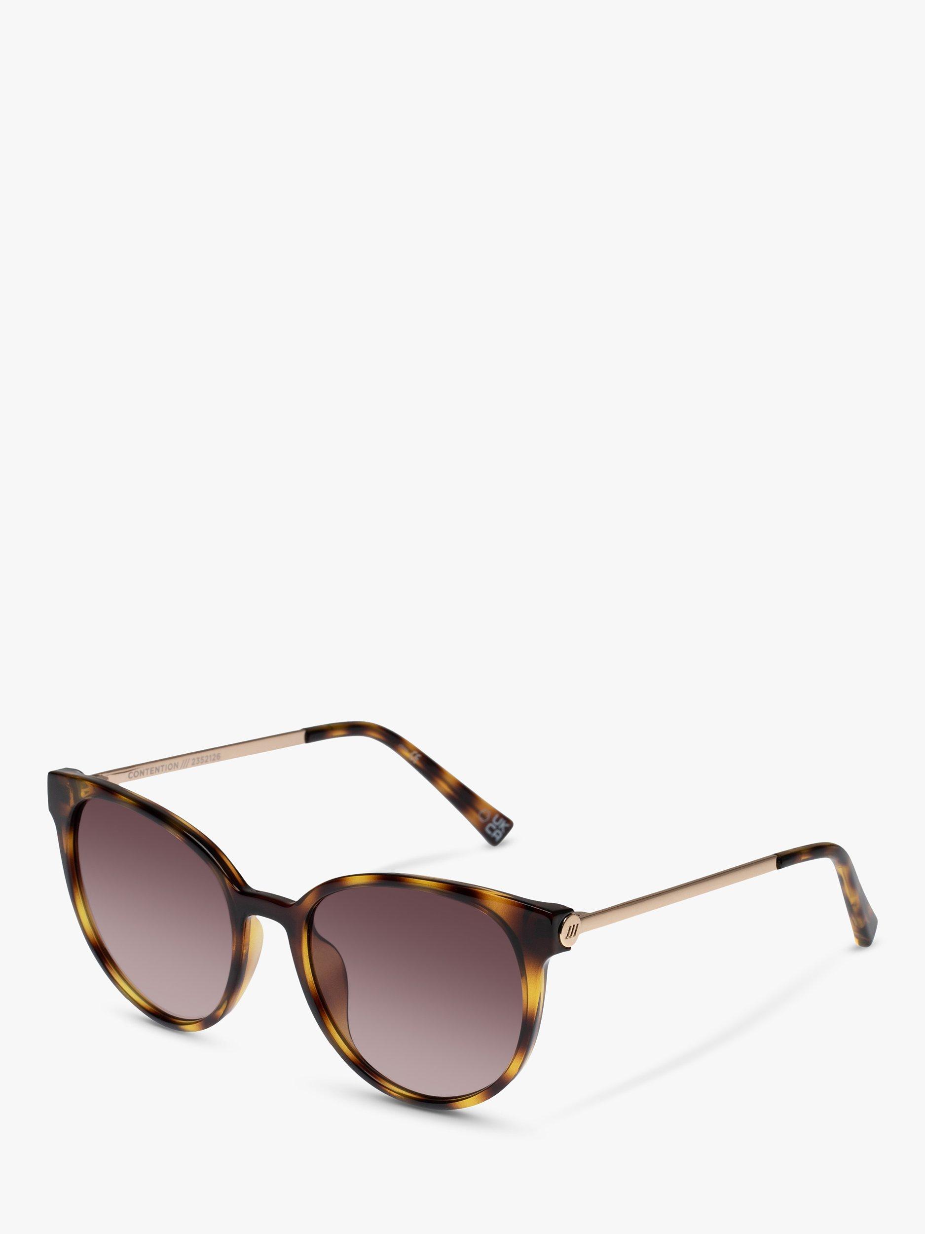 Product image 1 of 2, which shows Le Specs L5000172 Women's Contention Oval Sunglasses, Tortoise/Brown Gradient