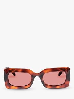 Le Specs L5000174 Women's Oh Damn Rectangular Sunglasses, Tortoise/Pink - view 2, Tortoise/Pink
