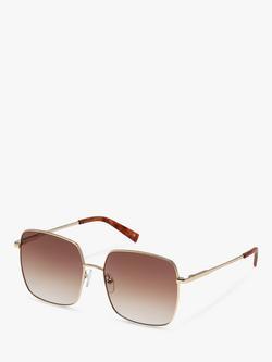 Le Specs L5000184 Women's The Cherished Square Sunglasses, Gold/Brown Gradient, Gold/Brown Gradient