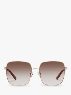 Le Specs L5000184 Women's The Cherished Square Sunglasses, Gold/Brown Gradient - view 2, Gold/Brown Gradient