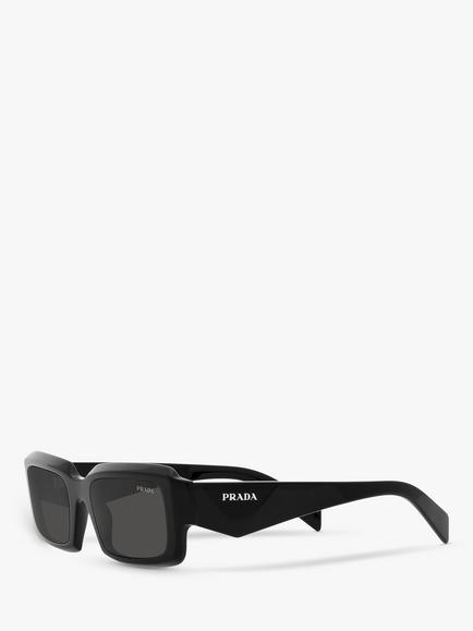 Prada PR 27ZS Unisex Rectangular Sunglasses, Black - view 2, Black