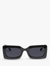 Le Specs L5000175 Unisex Oh Damn Rectangular Sunglasses, Black/Grey