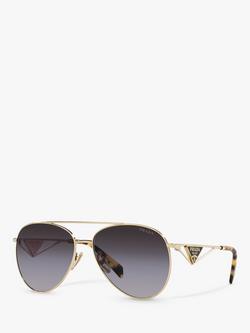 Prada PR 73ZS Women's Aviator Sunglasses, Pale Gold, Pale Gold