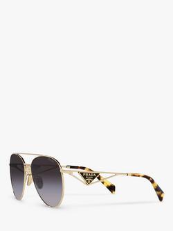Prada PR 73ZS Women's Aviator Sunglasses, Pale Gold - view 2, Pale Gold