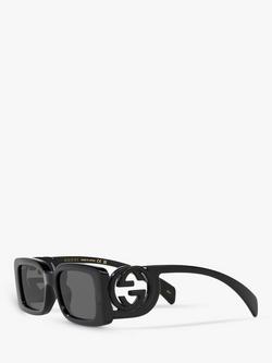 Gucci GG1325S Women's Rectangular Sunglasses, Black/Grey - view 2, Black/Grey