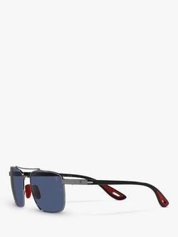 Ray-Ban RB3715M Scuderia Ferrari Men's Square Sunglasses, Gunmetal/Blue - view 2, Gunmetal/Blue