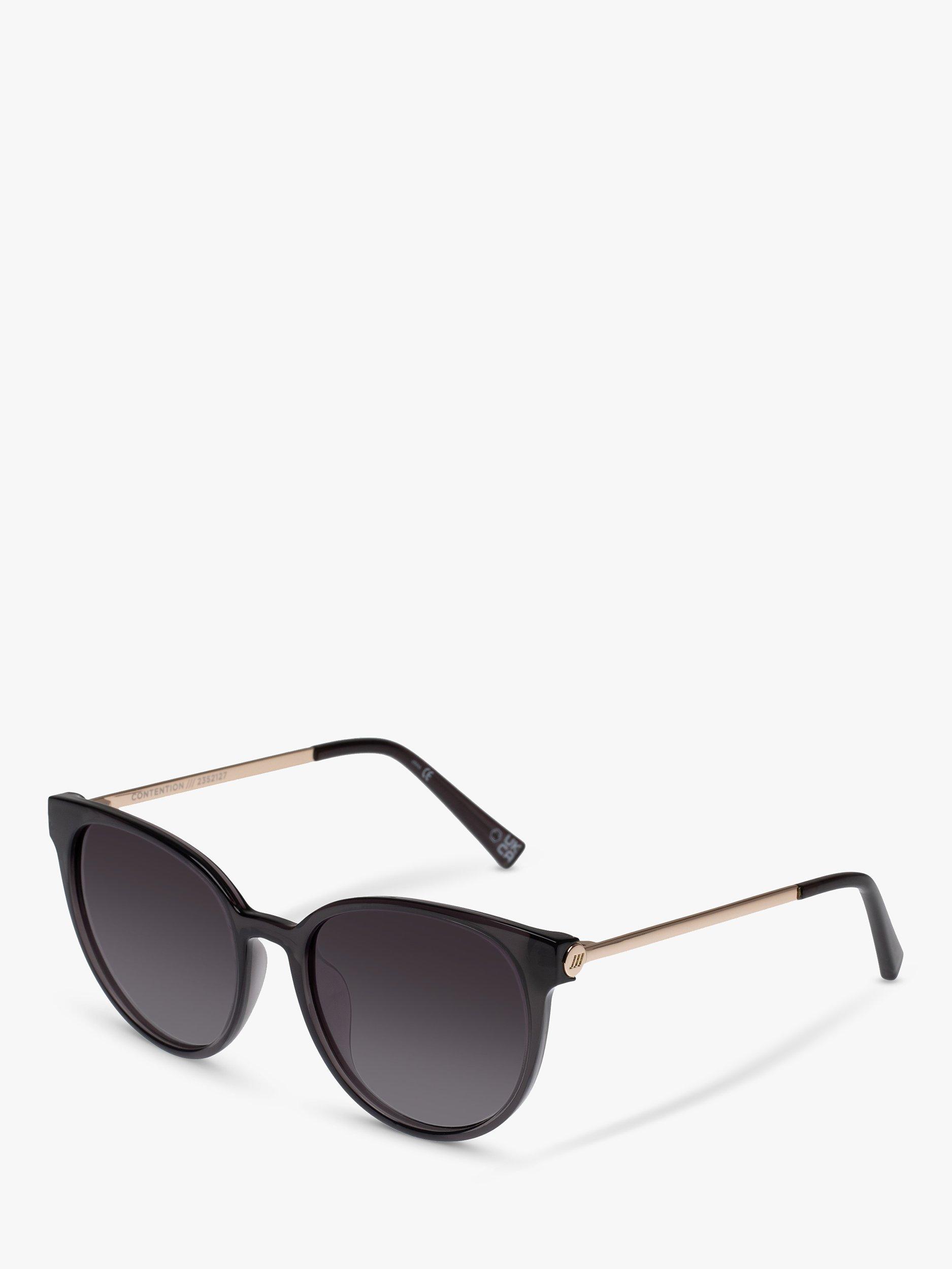 Product image 1 of 2, which shows Le Specs L5000180 Women's Contention Polarised Oval Sunglasses, Grey/Grey Gradient