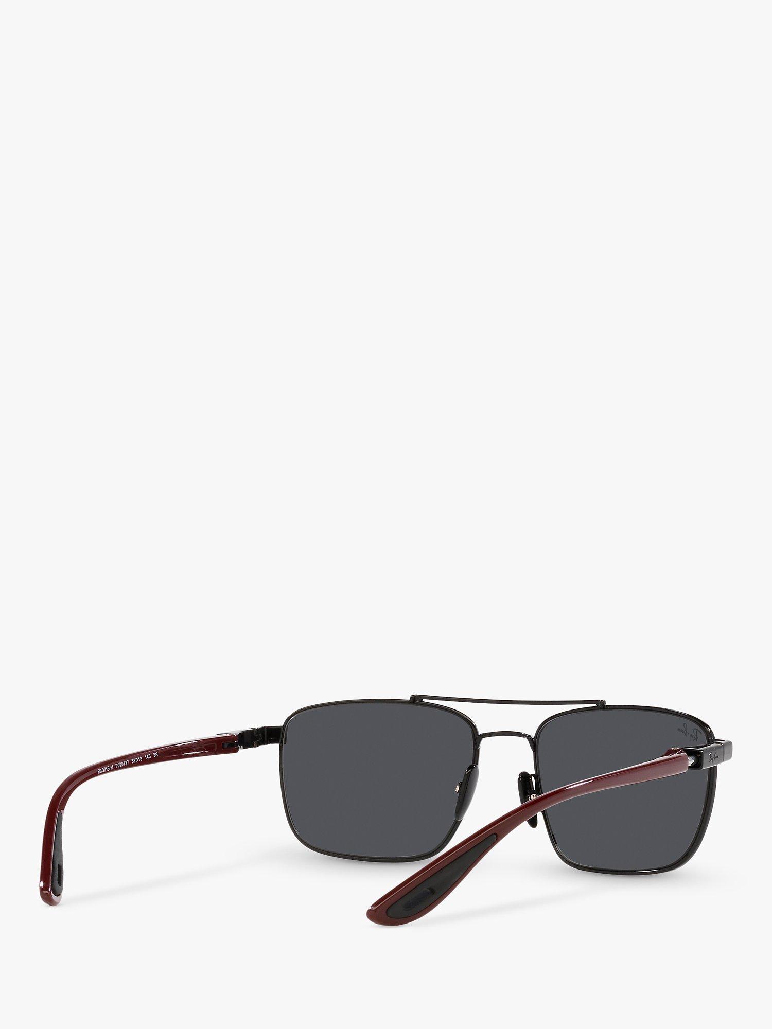 Product image 8 of 11, which shows Ray-Ban RB3715M Scuderia Ferrari Men's Square Sunglasses, Black/Grey