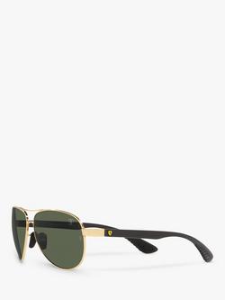 Ray-Ban RB8331 Men's Aviator Sunglasses, Arista/Green - view 2, Arista/Green